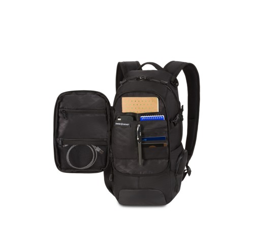 Рюкзак SWISSGEAR, чёрный, полиэстер 1680D, 24 х 15,5 х 46 см, 15,5 л