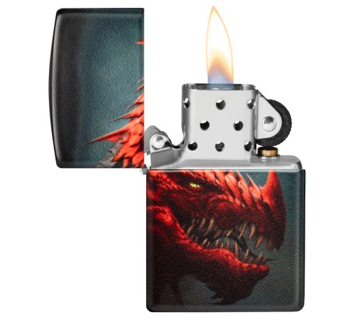 Зажигалка ZIPPO Dragon Design с покрытием 540 Matte, латунь/сталь, черная, 38x13x57 мм