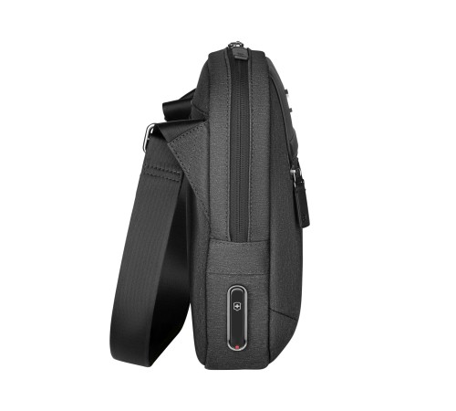 Сумка через плечо VICTORINOX Architecture Urban 2 Crossbody Bag,серый, полиэстер/кожа, 9x22x28 см,6л