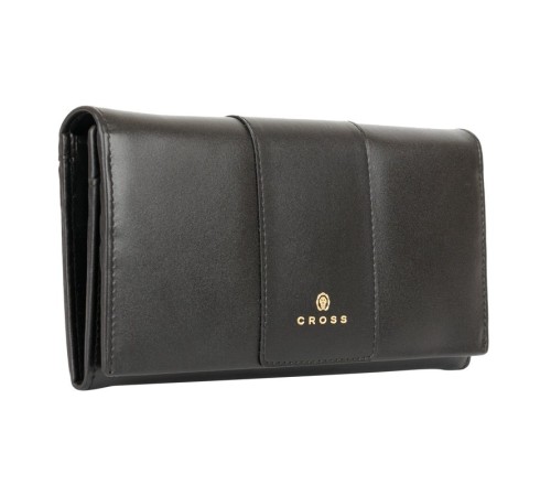 Кошелёк Cross Kelly Wall Black, кожа наппа, гладкая, цвет чёрный, 20 x 11 x 2,5 см