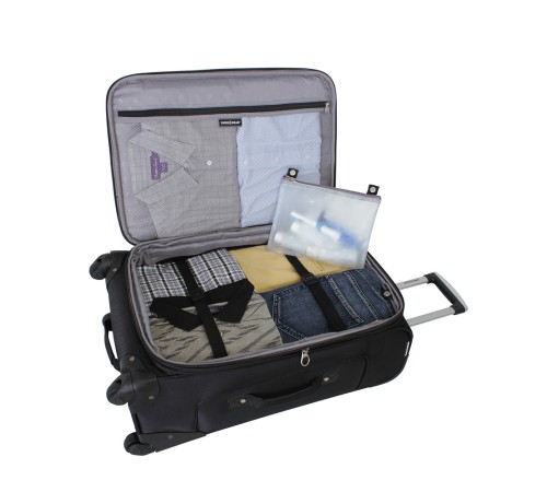 Чемодан SWISSGEAR SION, чёрный, полиэстер 750x750D добби, 41x26x70 см, 56 л