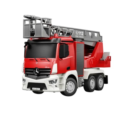 Радиоуправляемая пожарная машина Double Eagle Mercedes-Benz ANTOS 1/26 2.4G брызгает водой RTR