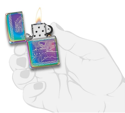 Зажигалка ZIPPO Classic с покрытием Multi Color, латунь/сталь, разноцветная, глянцевая, 38x13x57 мм