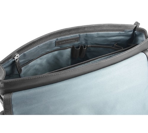 Портфель BUGATTI Romano 15'', чёрный, натуральная воловья кожа, 39х8х30 см