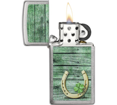 Зажигалка ZIPPO Slim® с покрытием Street Chrome™, латунь/сталь, серебристая, матовая, 29x10x60 мм