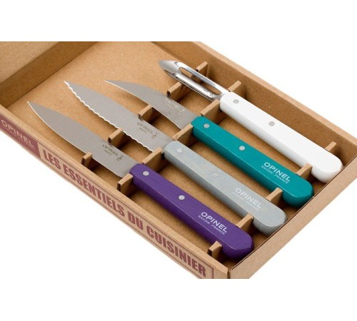 Набор ножей Opinel Les Essentiels Art deco, нержавеющая сталь, (4 шт./уп.), 001939
