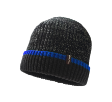 Шапка водонепроницаемая Dexshell Cuffed Beanie, DH353BLU черная с cиней полоской, размер L/XL, DH353BLULXL