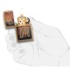 Зажигалка ZIPPO Rusty Plate с покрытием Brushed Brass, латунь/сталь, золотистая, 38x13x57 мм