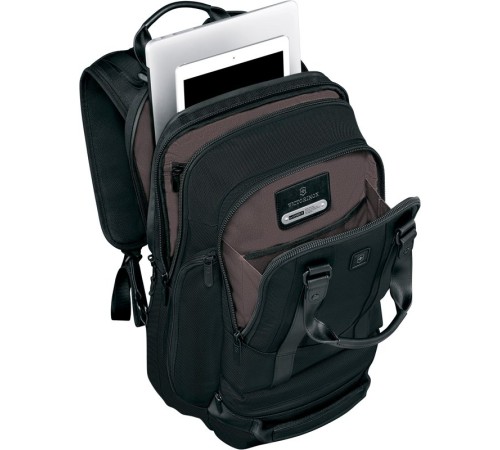 Рюкзак VICTORINOX Lexicon Professional Bellevue 15,6'', чёрный, нейлон/кожа, 30x19x46 см, 26 л
