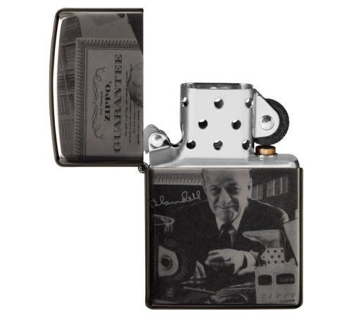Зажигалка ZIPPO George Blaisdell с покрытием Black Ice®, латунь/сталь, чёрная, 36х12х56 мм
