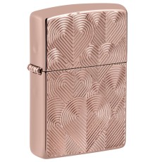Зажигалка ZIPPO Armor® Hearts с покрытием Rose Gold, латунь/сталь, розовое золото, 38x13x57 мм