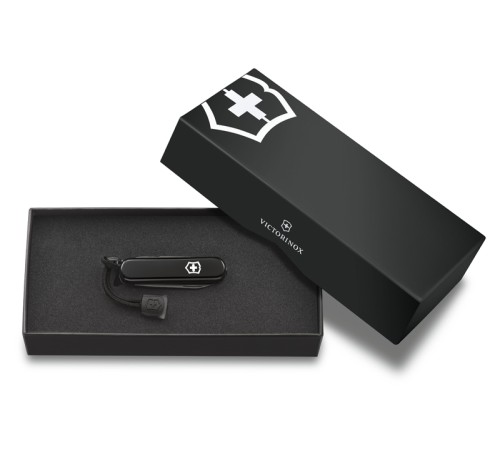 Нож-брелок VICTORINOX Signature Lite Onyx Black, 58 мм, 8 функций, чёрный