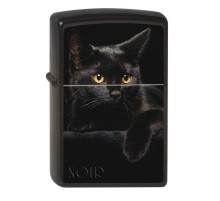 Зажигалка ZIPPO Чёрная кошка, с покрытием Black Matte, латунь/сталь, чёрная, матовая, 38x13x57 мм