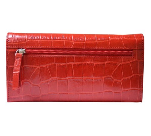 Кошелёк Cross Bebe Coco, кожа наппа фактурная, цвет красный/бежевый, 19,5 х 10,2 х 2,5 см