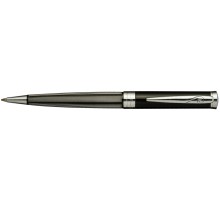 Ручка шариковая Pierre Cardin TRESOR. Цвет - черный и серебристый. Упаковка В.