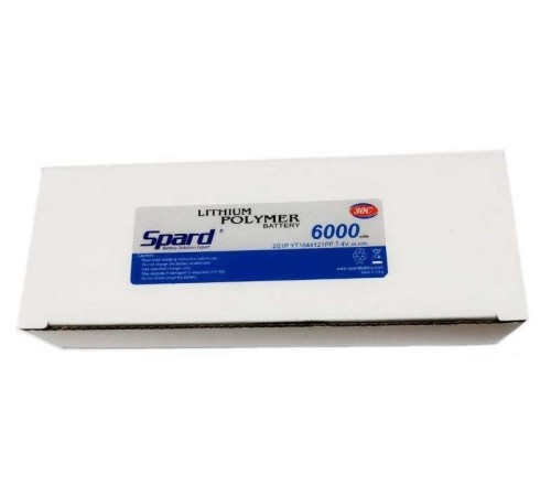 Аккумулятор Li-Po Spard 6000mAh, 7,4V, 30C, T‐plug для Remo Hobby и Himoto 1/10, 1/8