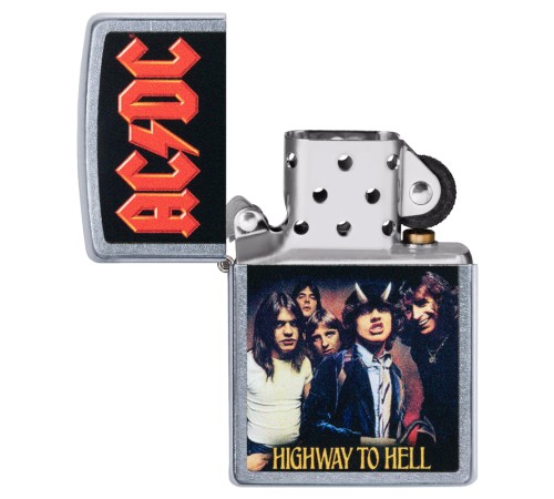 Зажигалка ZIPPO AC/DC® с покрытием Street Chrome™, латунь/сталь, серебристая, матовая, 38x13x57 мм