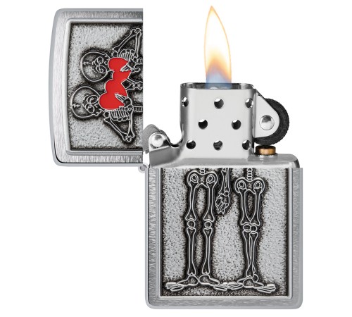 Зажигалка ZIPPO Couple Love с покрытием Brushed Chrome, латунь/сталь, серебристая, 36x13x57 мм