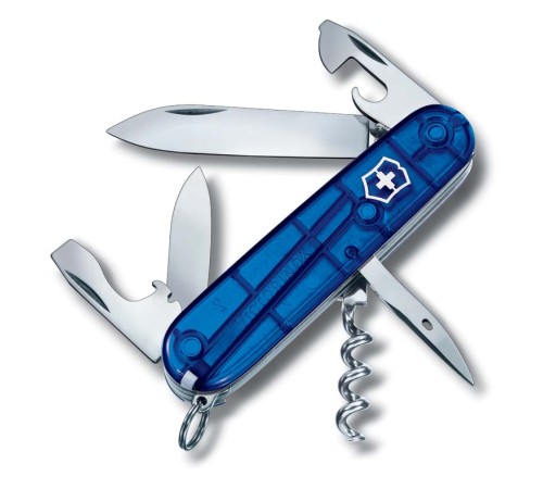 Нож перочинный VICTORINOX Spartan, 91 мм, 12 функций, полупрозрачный синий