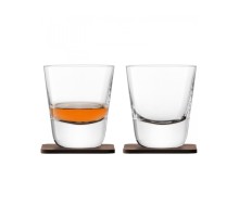 Набор из 2 стаканов Lsa International Arran Whisky с деревянными подставками 250 мл