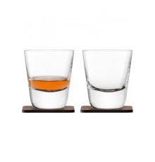 Набор из 2 стаканов Lsa International Arran Whisky с деревянными подставками 250 мл