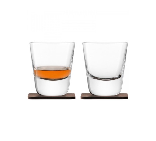 Набор из 2 стаканов Lsa International Arran Whisky с деревянными подставками 250 мл