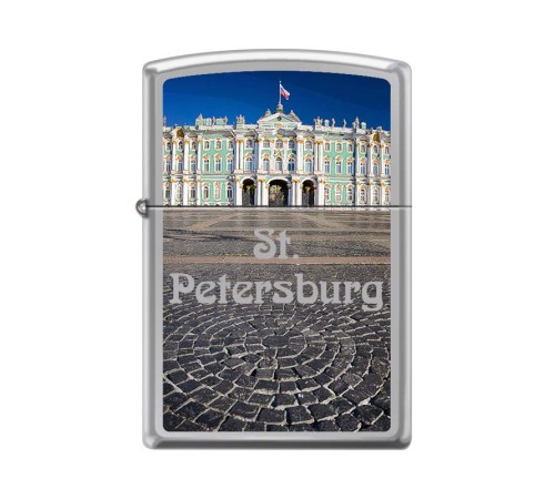 Зажигалка ZIPPO Зимний дворец, с покрытием High Polish Chrome, латунь/сталь, 38x13x57 мм