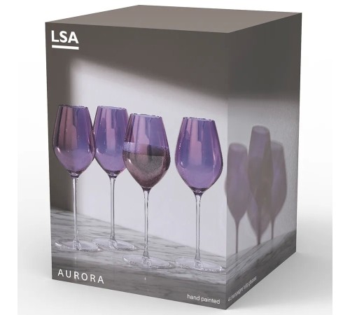 Бокалы для шампанского Lsa International Aurora фиолетовый 4 шт.