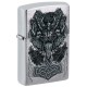 Зажигалка ZIPPO Viking Design с покрытием Brushed Chrome, латунь/сталь, серебристая, 38x13x57 мм