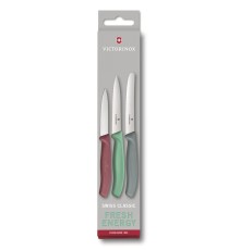 Набор из 3 ножей для овощей и фруктов VICTORINOX Swiss Classic Fresh Energy, в картонном блистере