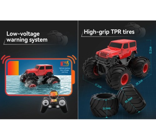 Радиоуправляемая машина-амфибия Double Eagle Jeep Wrangler Bigfoot 1/18 4WD 2.4G RTR
