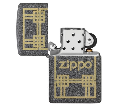 Зажигалка ZIPPO с покрытием Iron Stone, латунь/сталь, серая, матовая, 38x13x57 мм