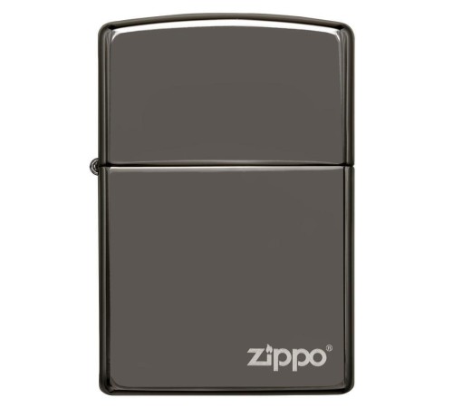 Зажигалка ZIPPO Classic с покрытием Black Ice®, латунь/сталь, чёрная, глянцевая, 38x13x57 мм