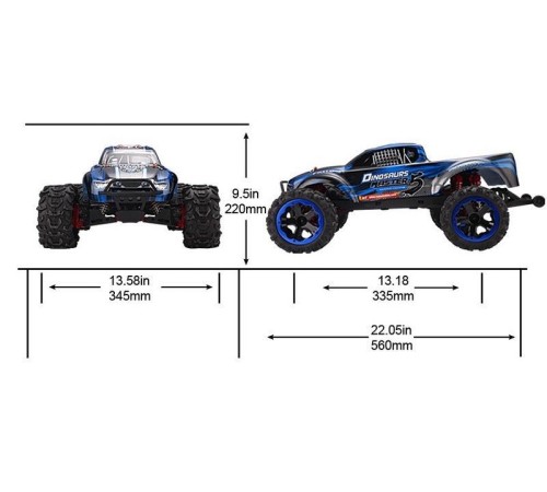 Радиоуправляемый монстр Remo Hobby Dinosaurs Master Brushless UPGRADE (красный) 4WD 2.4G 1/8 RTR
