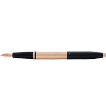 Перьевая ручка Cross Calais Brushed Rose Gold Plate and Black Lacquer, перо F