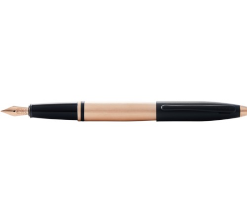 Перьевая ручка Cross Calais Brushed Rose Gold Plate and Black Lacquer, перо F