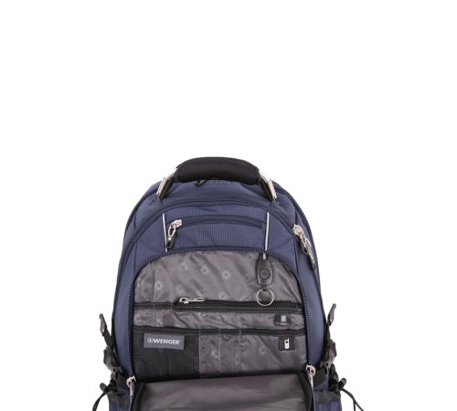 Рюкзак WENGER,15”, синий/серебристый, полиэстер 900D/М2 добби, 34x23x48 см, 38 л