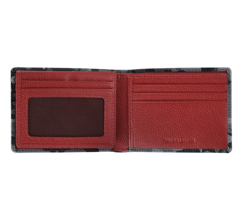 Портмоне ZIPPO, серо-чёрный камуфляж, натуральная кожа, 11,2×2×8,2 см