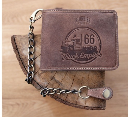 Бумажник KLONDIKE «Harry Truck», натуральная кожа в светло-коричневом цвете, 13 х 10 х 3 см