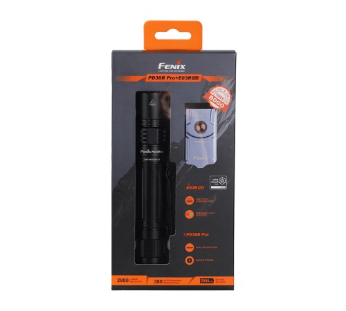 Фонарь Fenix тактический PD36R Pro + E03R V2.0 синий