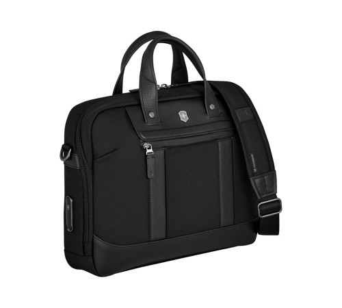 Портфель VICTORINOX Architecture Urban2 Briefcase 15'', черный, полиэстер/кожа, 42x13x31 см, 16 л