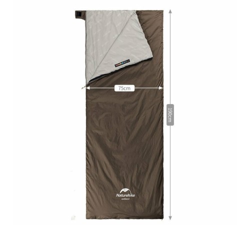 Мешок спальный  Naturehike NH21MSD09 мини LW180, размер M, серо-коричневый, 6927595777954