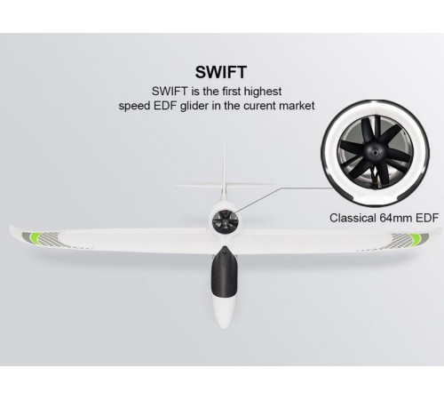 Радиоуправляемый планер Top RC Swift (EDF Power System) 1200мм 2.4G 4-ch LiPo RTF