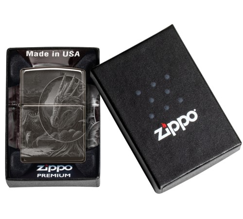 Зажигалка ZIPPO Lisa Parker с покрытием High Polish Black, латунь/сталь, чёрная, 38x13x57 мм