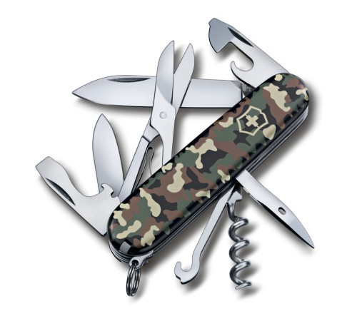 Нож перочинный VICTORINOX Climber, 91 мм, 14 функций, зелёный камуфляж