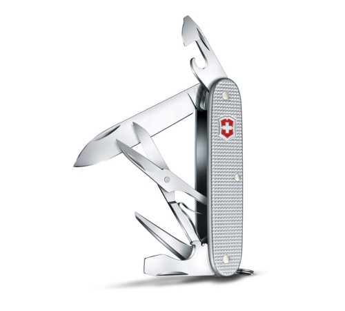 Нож перочинный VICTORINOX Pioneer X, 93 мм, 9 функций, алюминиевая рукоять, серебристый