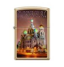 Зажигалка ZIPPO Храм Спаса-на-Крови, с покрытием High Polish Brass, латунь/сталь, 38x13x57 мм