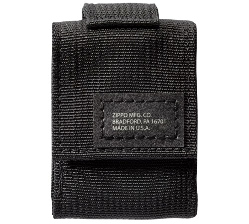 Набор ZIPPO: чёрная зажигалка Black Crackle® и чёрный нейлоновый чехол, в подарочной коробке