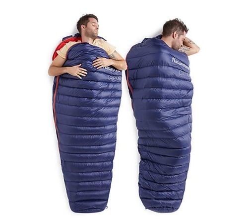 Мешок спальный Naturehike CW300 NH18S300-D из гусинного пуха голубой, молния слева, 6927595761373L