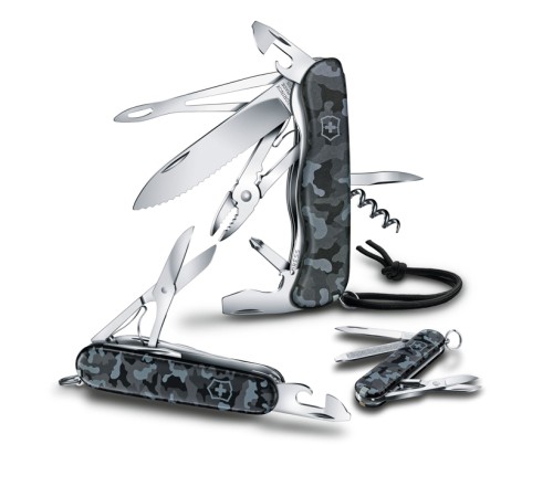Нож перочинный VICTORINOX Skipper Navy Camouflage, 111 мм, 17 фнк, с фиксатором, серо-синий камуфляж